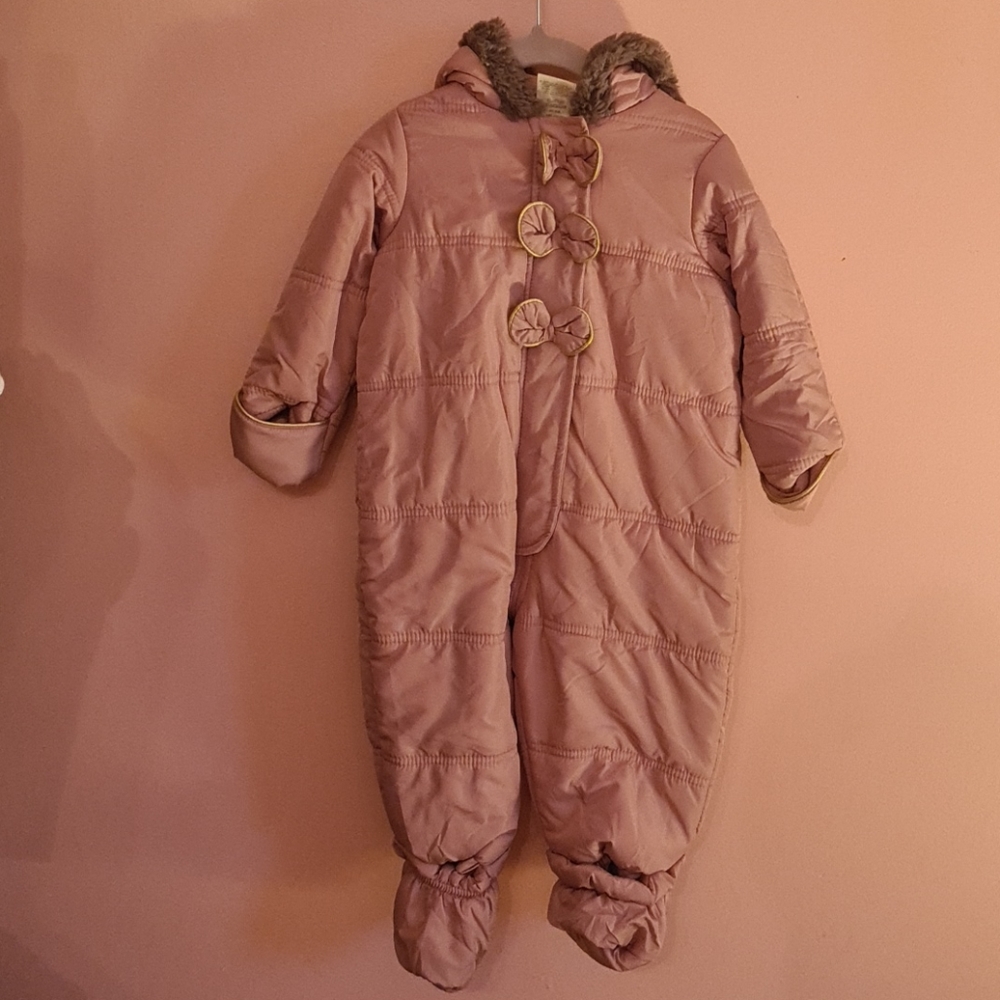 First Impressions Mauve Hooded Snowsuit